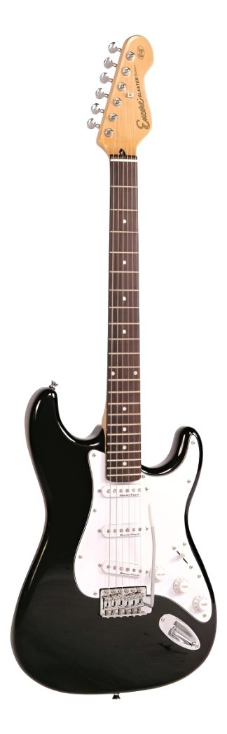 Guitarra Eléctrica Encore E6-blk Negra Brillante 6 Cuerdas Palanca Tremolo