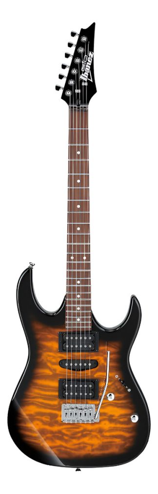 Guitarra Eléctrica Ibanez Rg Gio Grx70qa Gio De Álamo Sunburst Brillante Con Diapasón De Amaranto