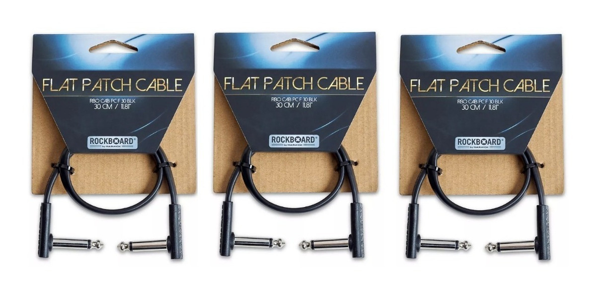 Warwick Rbo Pack 3 Cable Interpedal Flat Plug 30 Cm