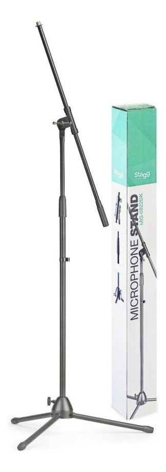 Soporte Para Microfono Stagg Mis-0822 Jirafa Color Negro