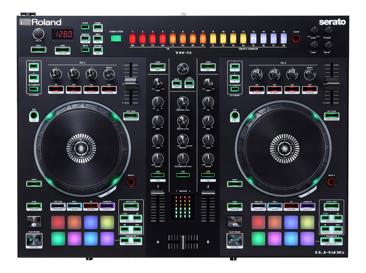 Controlador Serato Dj Roland Dj505 2 Canales Interface Color Negro