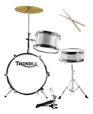 Batería Acústica Infantil Thunder 3 Color Plateado