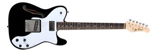 Jay Turser Jt Lt69custom Guitarra Electrica Semi Hollow Color Negro Material Del Diapasón Palo De Rosa Orientación De La Mano Diestro