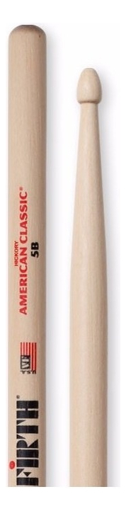 Vic Firth 5b Punta Madera American Classic Palillos Baquetas Color Marrón Claro Material Del Palo Nogal