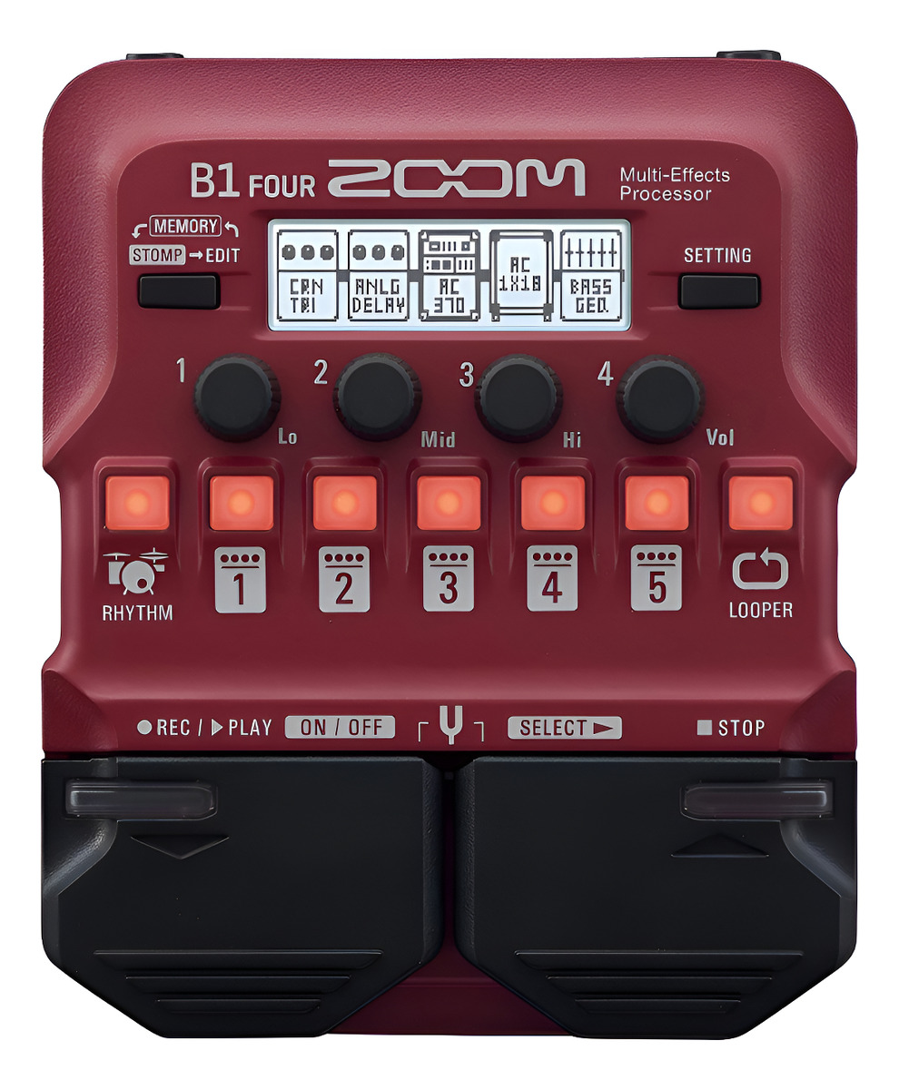 Zoom B1 Four Pedalera Multiefecto Bajo Usb Looper