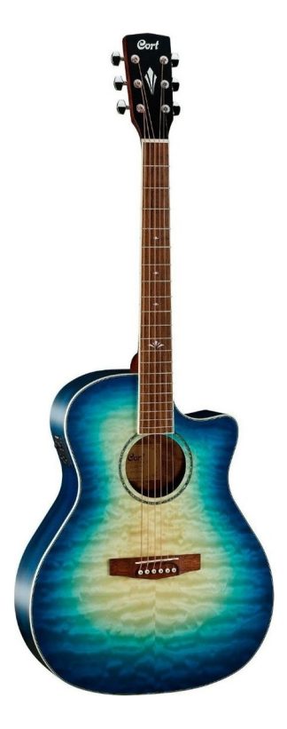 Guitarra Acústica Cort Grand Regal Ga-qf 6 Cuerdas Coral Blue Burst