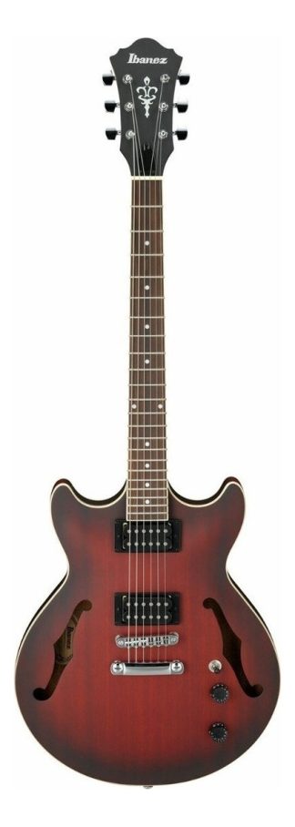 Guitarra Eléctrica Ibanez Am Artcore Am53 Hollow Body De Tilo Sunburst Red Flat Con Diapasón De Nogal