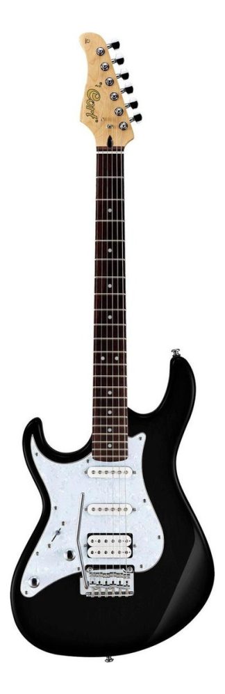 Guitarra Eléctrica Zurdo Cort G Series Tilo Laqueado Negra Jatobá Trémolo