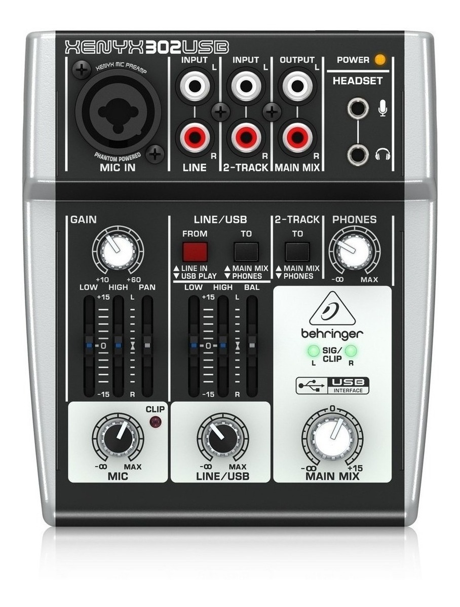 Behringer Xenyx 302 Mixer 2 Canales 1 Mono 1 Estereo Con Usb