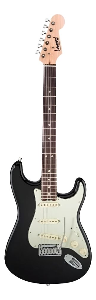 Guitarra Eléctrica Leonard Le362 Stratocaster 6 Cuerdas Aliso Palo Rosa Diestro Black Palo De Rosa