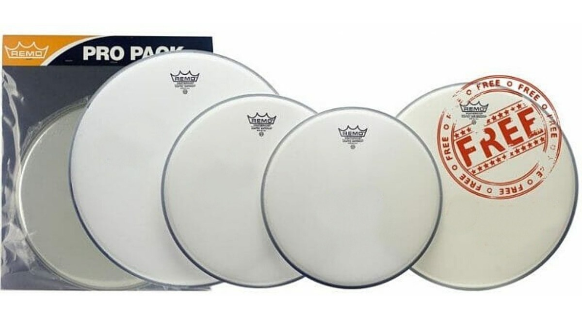 Pack Parches Remo Ambassador Coated Usa 12 13 14 16 Blanco