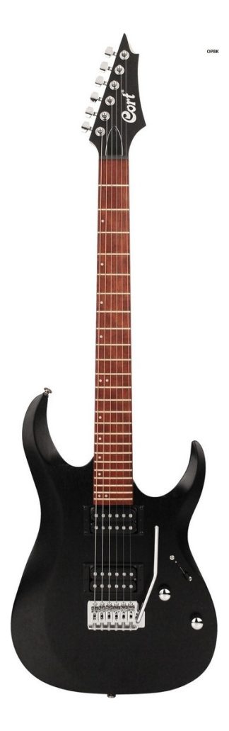 Guitarra Eléctrica Cort X Series De Meranti Black Poro Abierto Con Diapasón De Jatobá Diestro