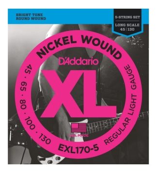 Daddario Exl170 5 Encordado Bajo 5 Cuerdas 045 130