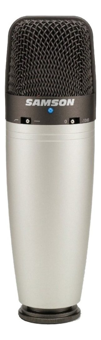 Micrófono Samson C03 Condensador Supercardioide, Omnidireccional, Bidireccional Color Plateado/negro