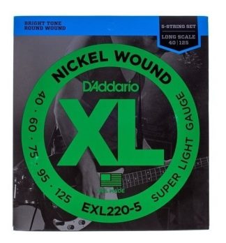 Daddario Exl220 5 Encordado Bajo 5 Cuerdas 040 125
