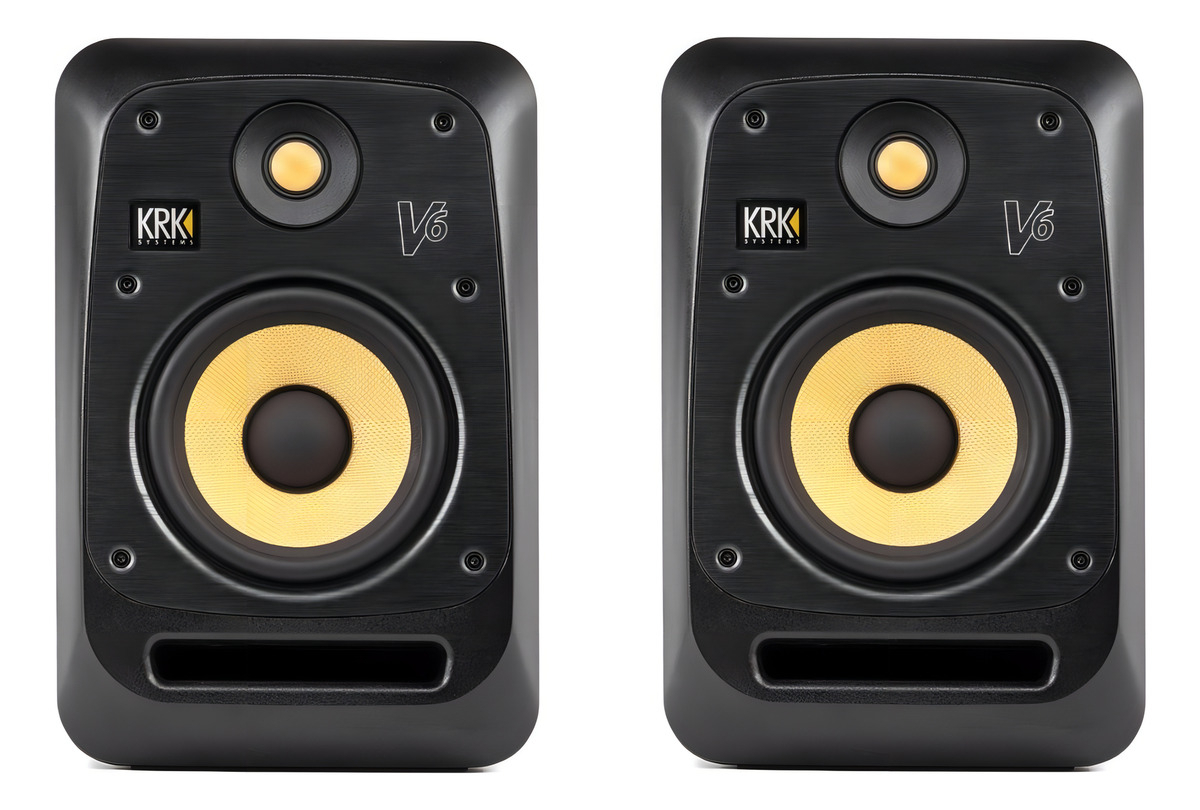 Monitores Activos Krk V6 Estudio 6.5 Pulgadas Par Con Woofer Tweeter Negro