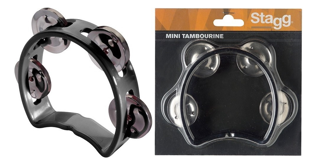 Stagg Tab Mini Pandereta Para Niños Aro Con Sonajas Color Negro