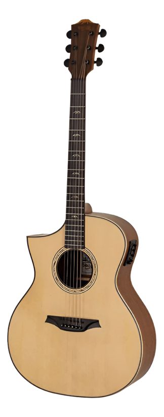 Guitarra Electroacústica Zurda Tapa Sólida Bromo Bat4cel - Natural - Zurdo - Palisandro
