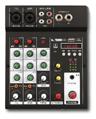 Mixer 4 Canales Ross M4u Bluetooth Usb Xlr Trs Dj