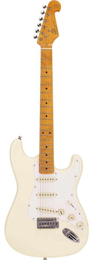 Sx Sst57 Guitarra Electrica Stratocaster Con Funda Color Vintage White Material Del Diapasón Maple Orientación De La Mano Diestro