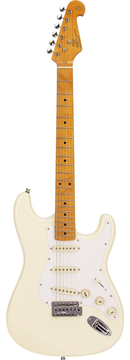Sx Sst57 Guitarra Electrica Stratocaster Con Funda Color Vintage White Material Del Diapasón Maple Orientación De La Mano Diestro