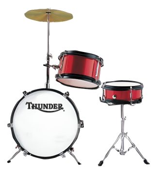 Thunder Jbj1044 Bateria Niño 3 Cuerpos Bombo 12 Platillo Color Bordó