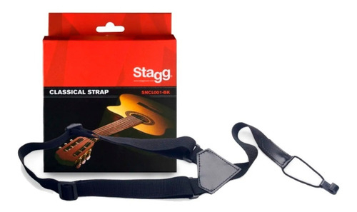 Correa Stagg Sncl001bk Simple Para Boca De Guitarra Clasica O Criolla Negro