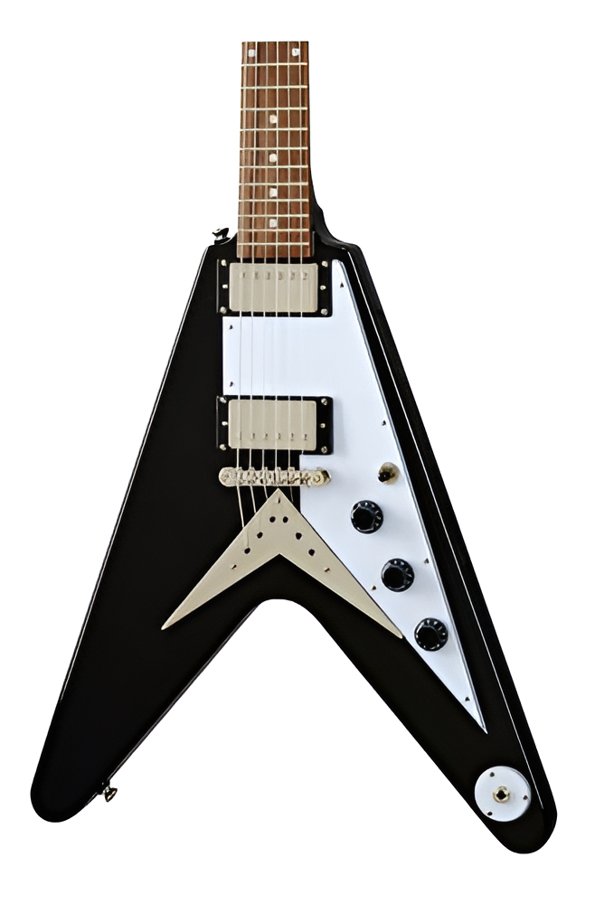 Guitarra Eléctrica EpiPhone Flying V Ebony Negra Caoba 6 Cuerdas Diestro Negro