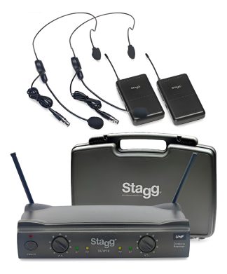 Stagg Suw50hh Microfono Inalambrico Doble Vincha Uhf Estuche