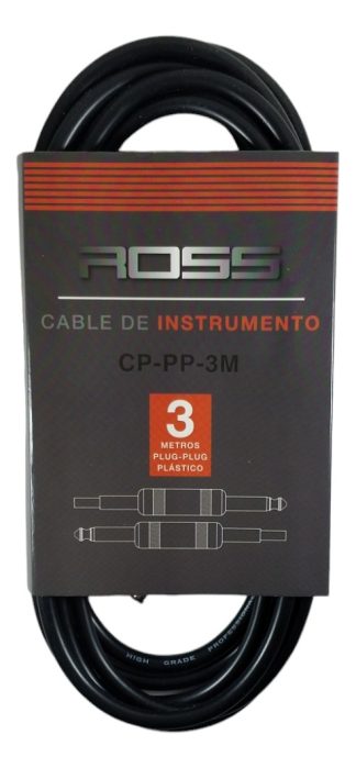 Cable Plug - Plug Ross De 3 Metros Instrumento Guitarra Bajo