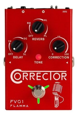 Flamma Corrector Fv01 Pedal Auto Tune Para Voces Y Guitarra Rojo