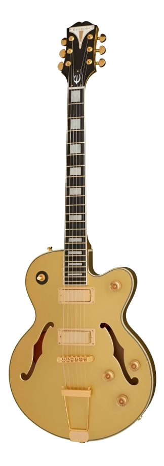 Guitarra Eléctrica EpiPhone Collection Uptown Kat Es Archtop Diestro Topaz Gold Metallic Ébano