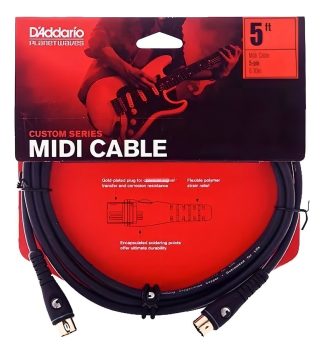 Cable Midi 1.5m Negro D'addario Planet Waves Pw-md-05 Conector Macho