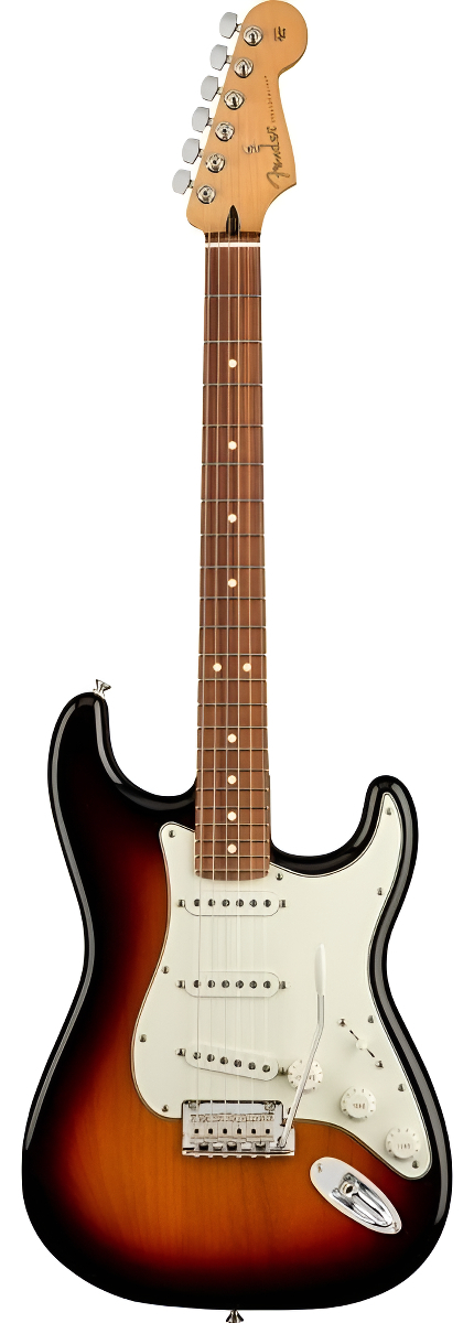 Guitarra Eléctrica Fender Player Stratocaster De Aliso 2010 3-color Sunburst Brillante Con Diapasón De Granadillo Brasileño