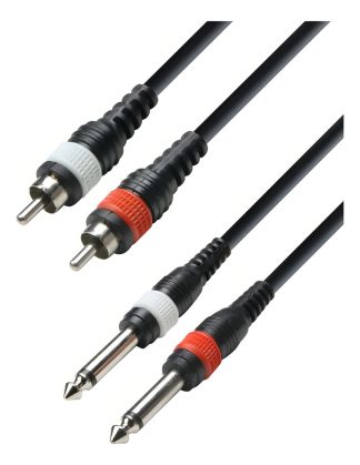 Warwick Rcl20934 D4 Cable 3 M 2 Plug Mono 2 Rca Color Negro