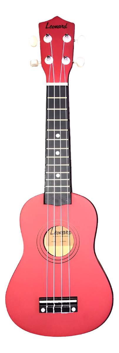 Ukelele Soprano Leonard Uk5 Rojo Con Funda