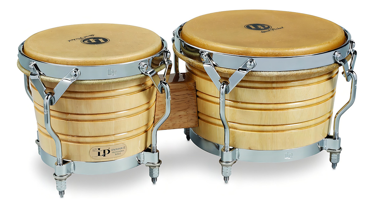 Bongo Latin Percussion Lp201a-3 Madera Natural Cromado Profesional No Aplica Natural/chrome