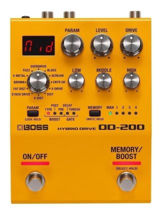 Pedal De Efecto Boss 200 Hybrid Drive Od-200 Amarillo
