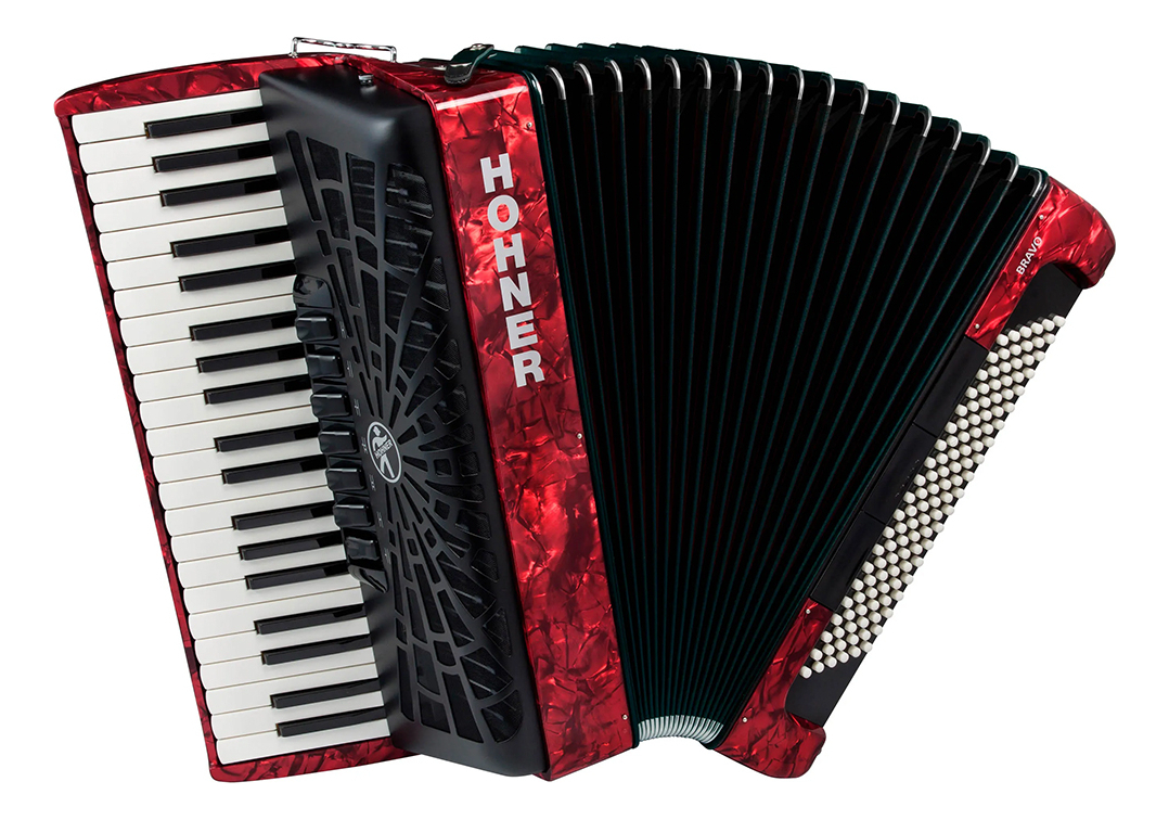 Hohner A16832 Bravo Acordeon A Piano 120 Bajos Color Rojo