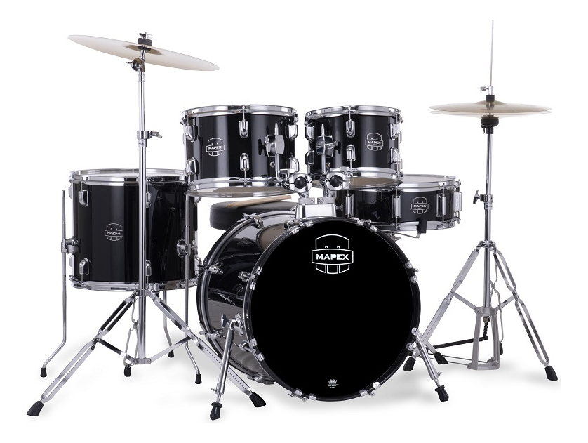 Mapex Comet Bateria 5 Cuerpos Con Fierros Platillos Banqueta Color Negro