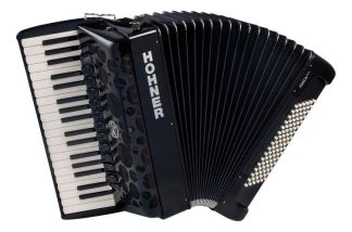 Acordeón Cromático Piano Hohner Amica Forte 96 Negro 96 Bajos