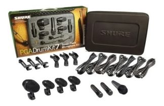 Kit De 7 Micrófonos Para Batería Con Estuche Shure Línea Pga Color Negro