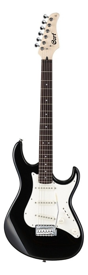 Guitarra Eléctrica Cort G200 Stratocaster Negra 6 Cuerdas Tilo Diestro Negro