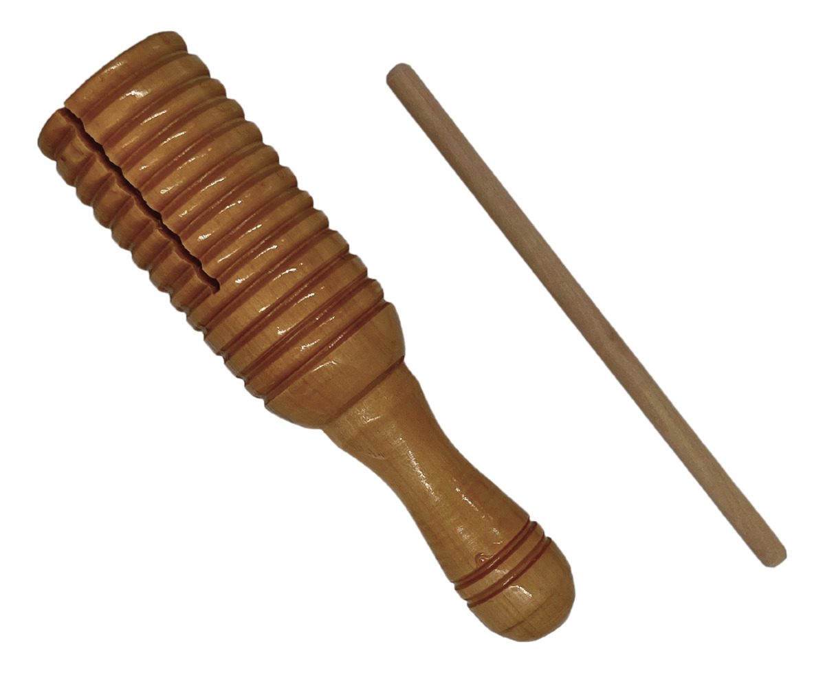 Guiro Rítmico De Madera Stagg Con Baqueta Color Marrón