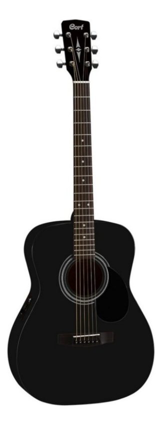 Guitarra Electroacústica Cort Af510e Microfono Funda Black Satin Diestro