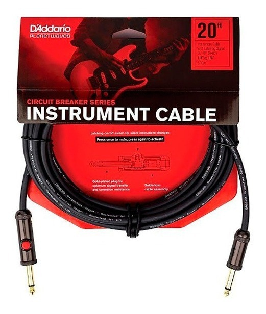 Cable De Instrumentos Daddario Pw-agl-20 6m Con Interruptor