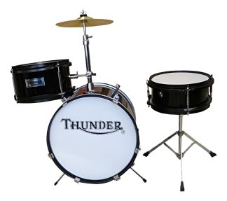 Thunder Jbj1044 Bateria Niño 3 Cuerpos Bombo 12 Platillo Color Negro