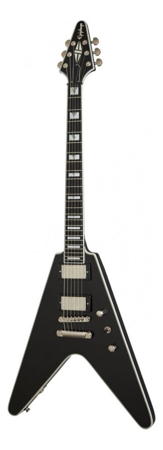 Guitarra Eléctrica EpiPhone Eivybagbnh1 Flyingv Prophecy Cuo Diestro Black Aged Gloss Ébano Negro