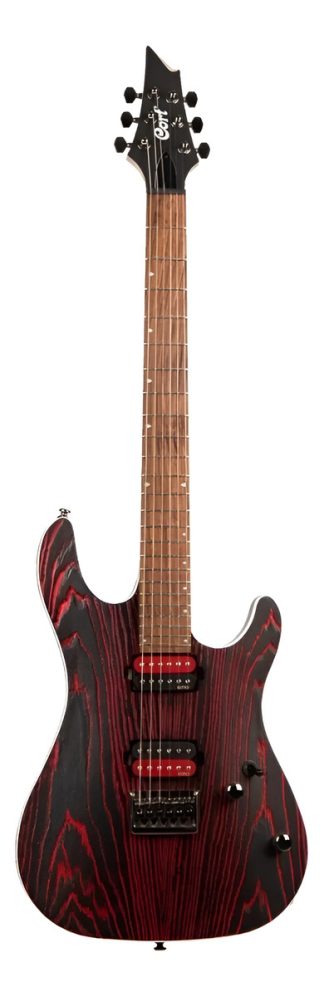 Guitarra Eléctrica Cort Kx300 Etched 6 Cuerdas Caoba Granadillo Color Black Red Diestro Black Red Engraved Granadillo Brasileño