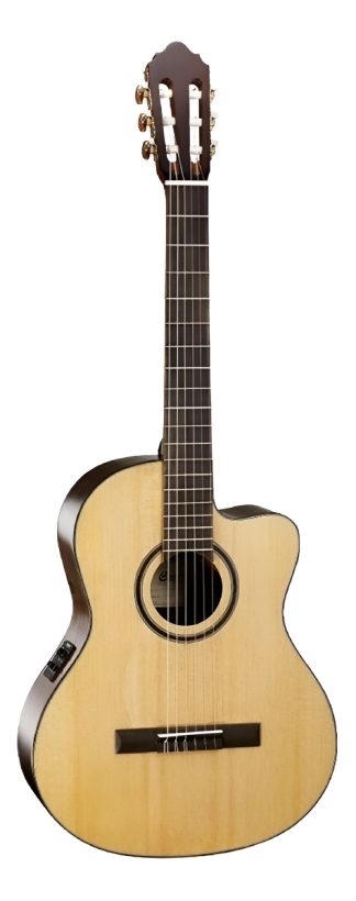 Guitarra Electroacústica Cort Ac160cf Natural Merbau Brillante 6 Cuerdas